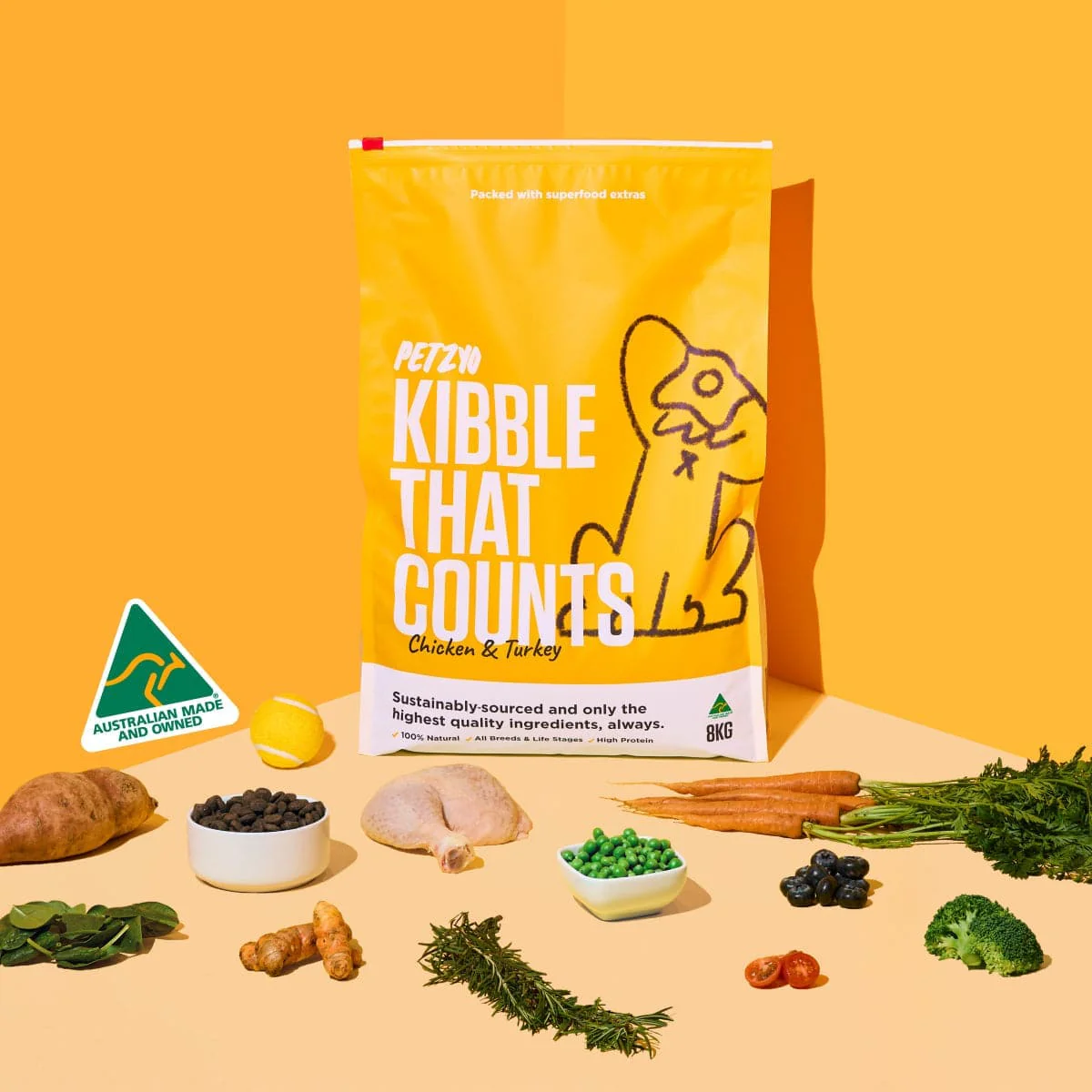 Kibble That Counts - Chicken, Turkey & Superfood Extras